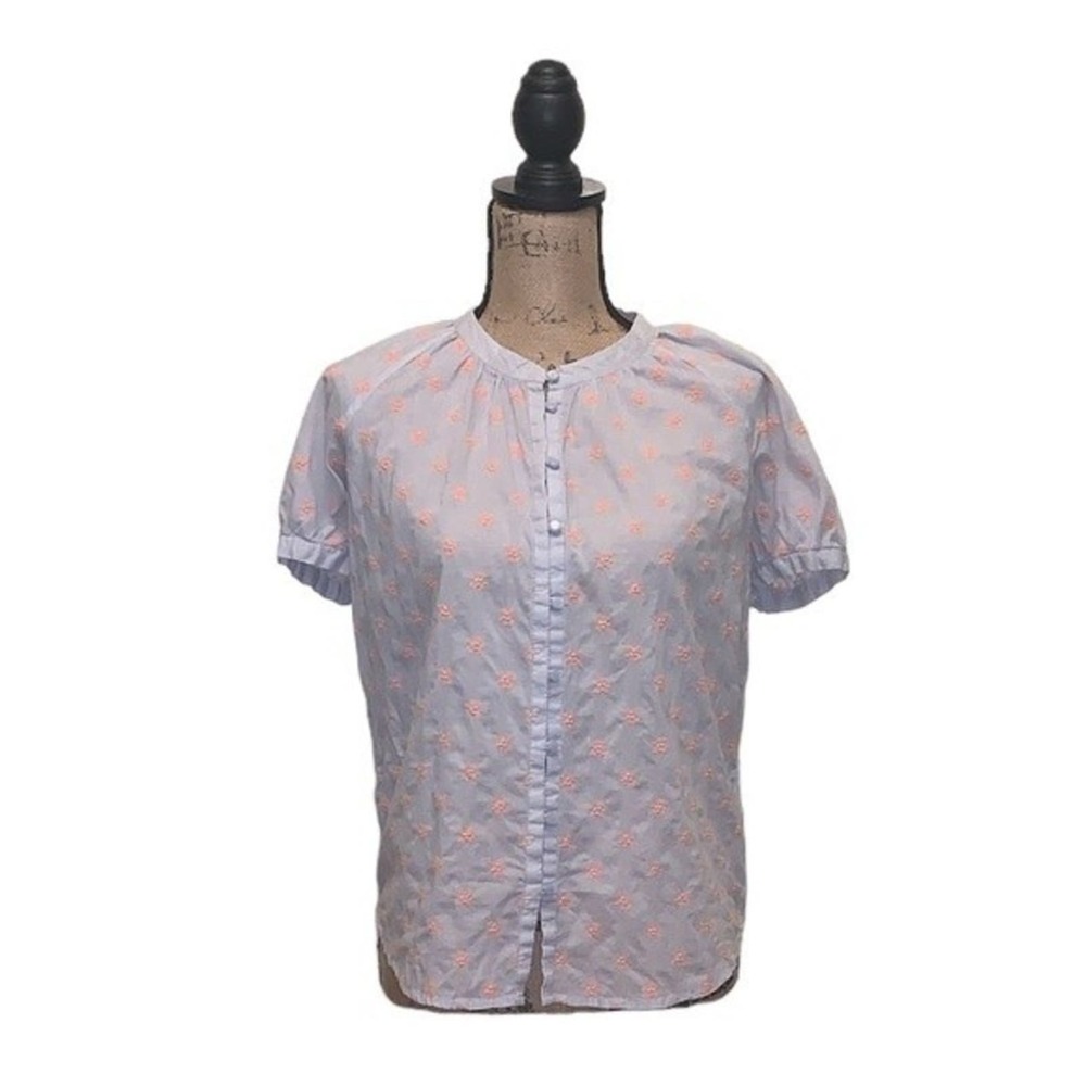 French Connection Blouse‎ Embroidered Button Up Size 0